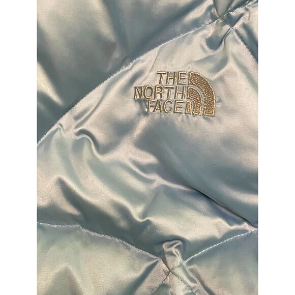 North Face Baby Blue 550 Goose Down Y2K Puffer Jacket size Large - Picture 6 of 16